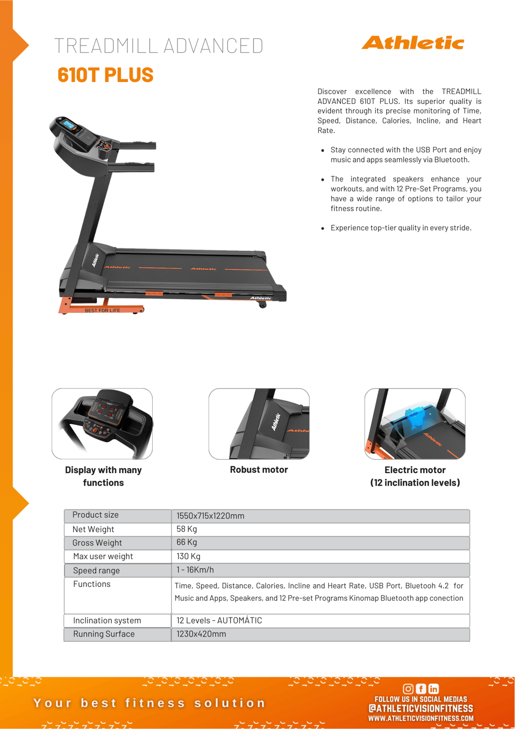 Treadmill Advanced 610t Plus